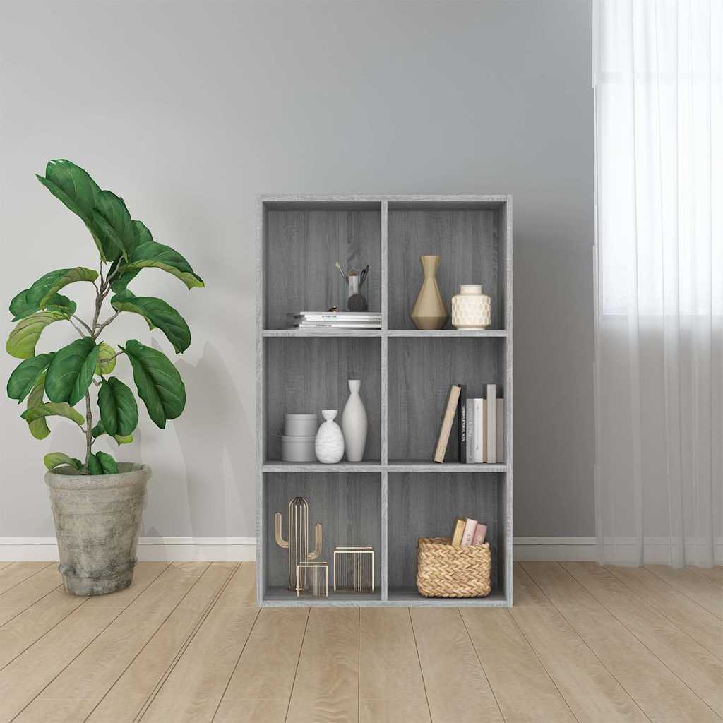 vidaXL Book Cabinet/Sideboard Grey Sonoma 66x30x98 cm Engineered Wood 1