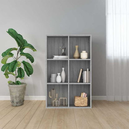 vidaXL Book Cabinet/Sideboard Grey Sonoma 66x30x98 cm Engineered Wood 1