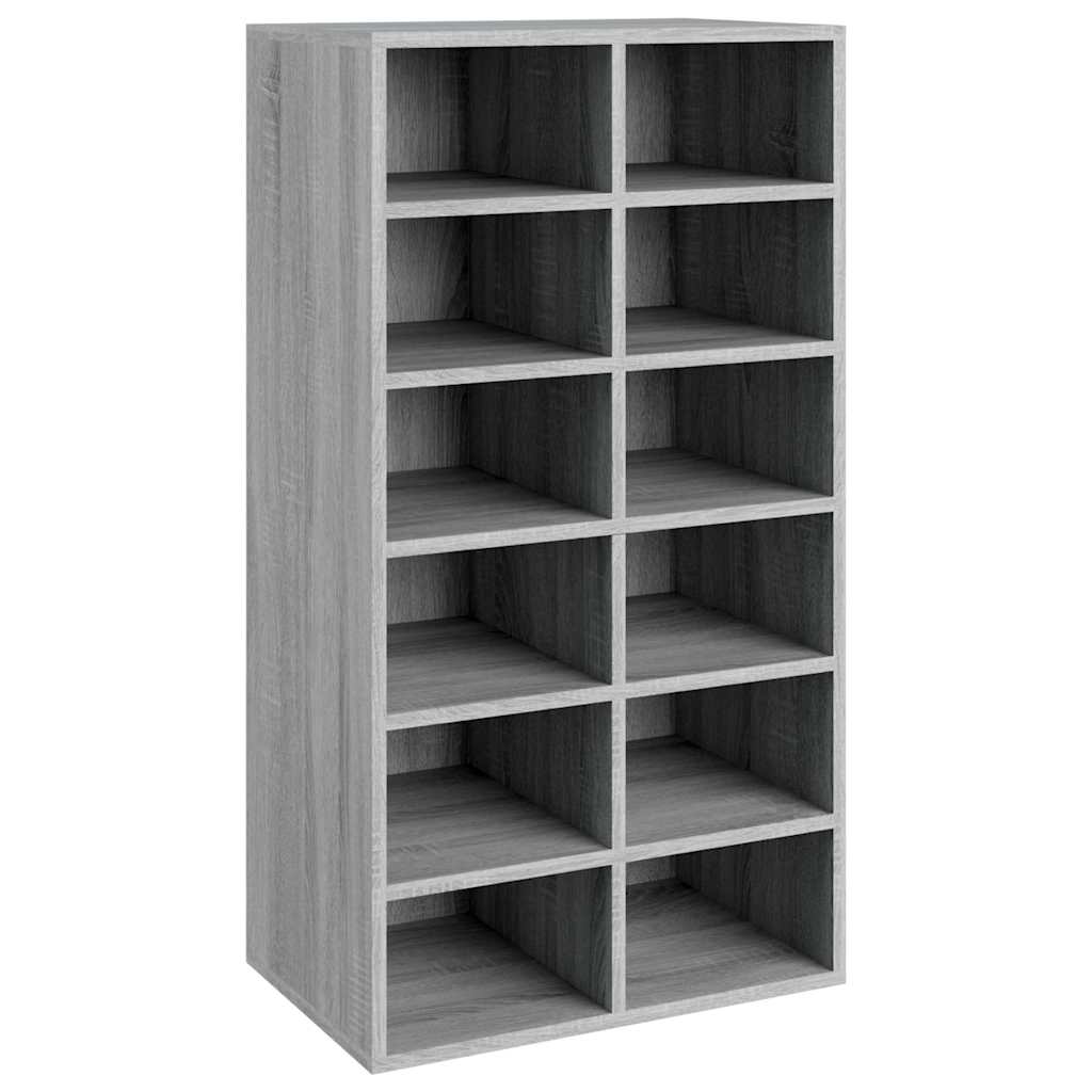 vidaXL Shoe Rack Grey Sonoma 54x34x100.5 cm Engineered Wood 2