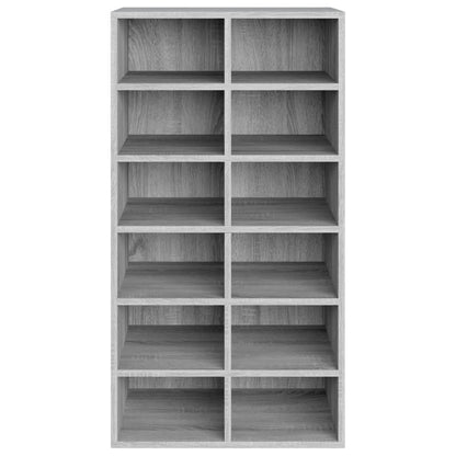 vidaXL Shoe Rack Grey Sonoma 54x34x100.5 cm Engineered Wood 4