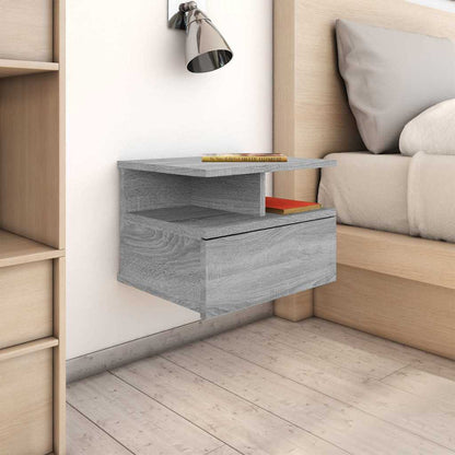 vidaXL Floating Nightstand 2 pcs Grey Sonoma 40x31x27 cm Engineered Wood 1