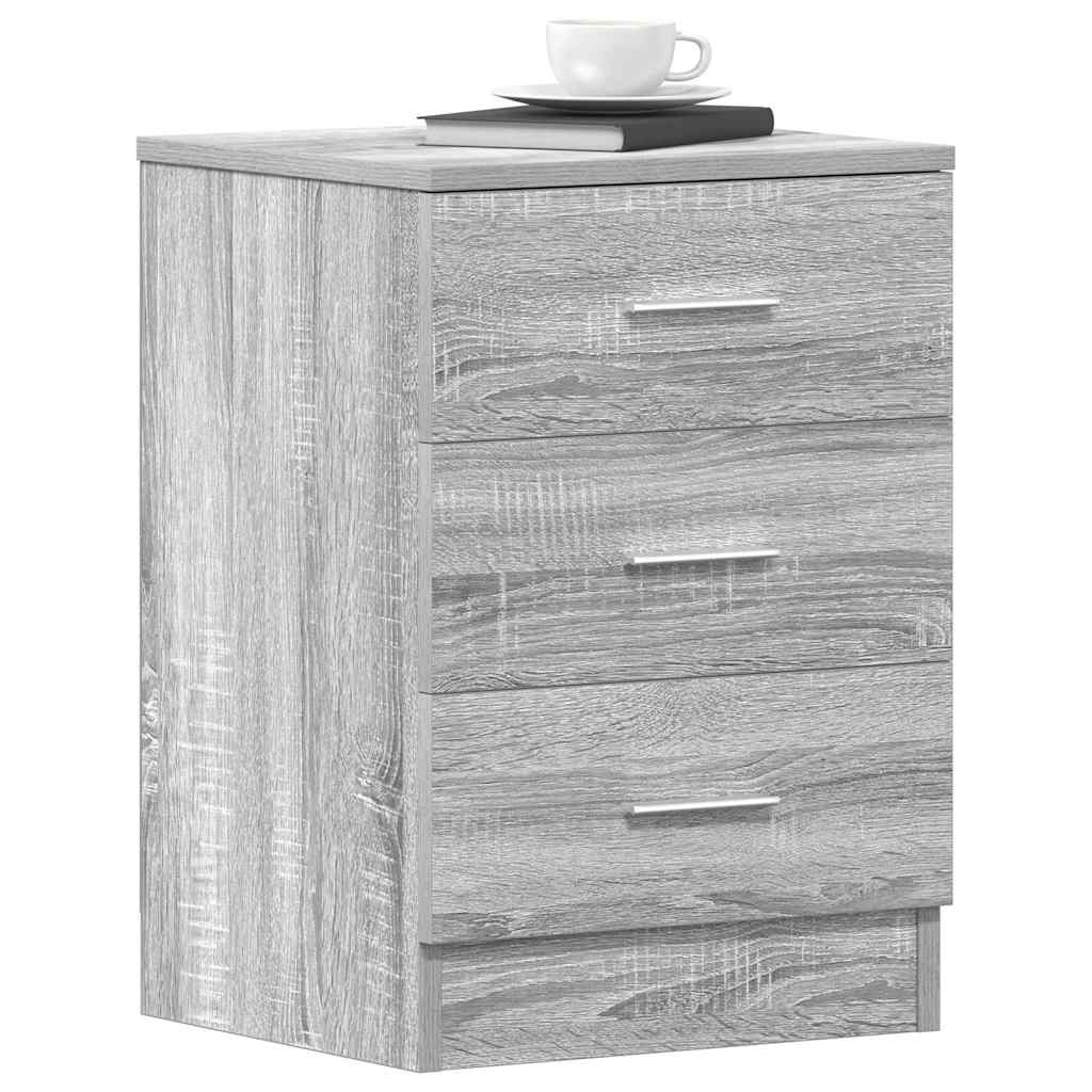 vidaXL Bedside Cabinet Grey Sonoma 38x35x56 cm Engineered Wood 4
