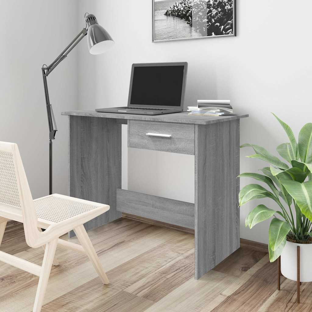 vidaXL Desk Grey Sonoma 100x50x76 cm Engineered Wood 1