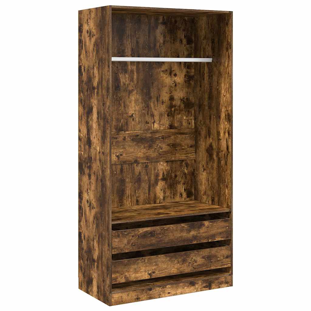 vidaXL Wardrobe Smoked Oak 100x50x200 cm Engineered Wood 2