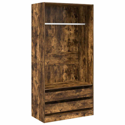 vidaXL Wardrobe Smoked Oak 100x50x200 cm Engineered Wood 2