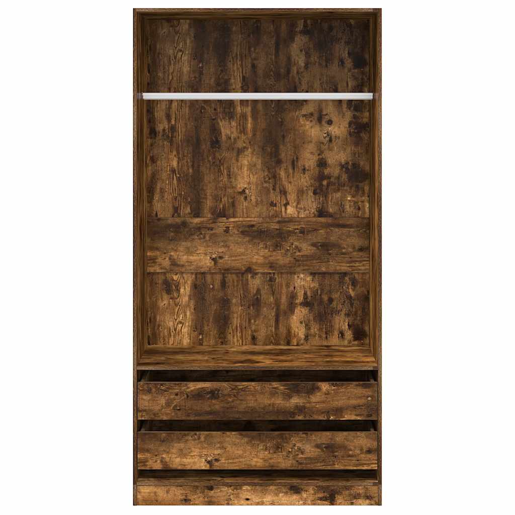vidaXL Wardrobe Smoked Oak 100x50x200 cm Engineered Wood 4