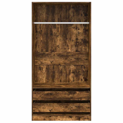 vidaXL Wardrobe Smoked Oak 100x50x200 cm Engineered Wood 4