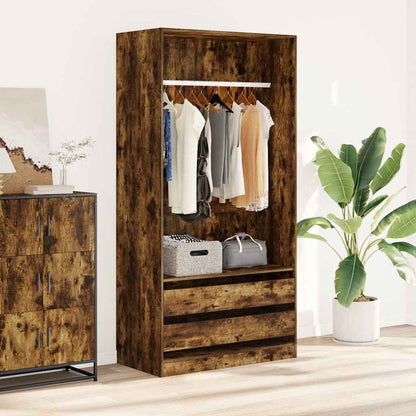 vidaXL Wardrobe Smoked Oak 100x50x200 cm Engineered Wood 1