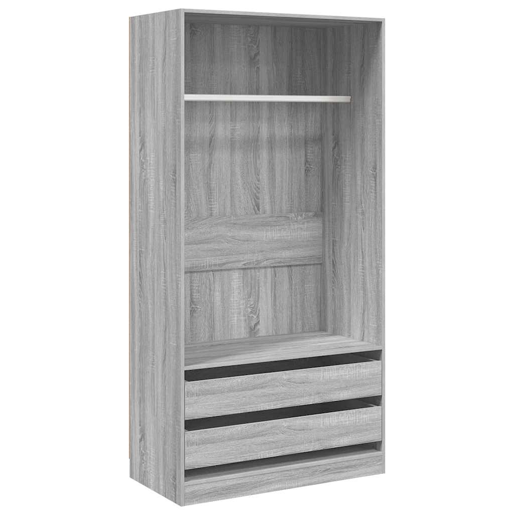 vidaXL Wardrobe Grey Sonoma 100x50x200 cm Engineered Wood 2