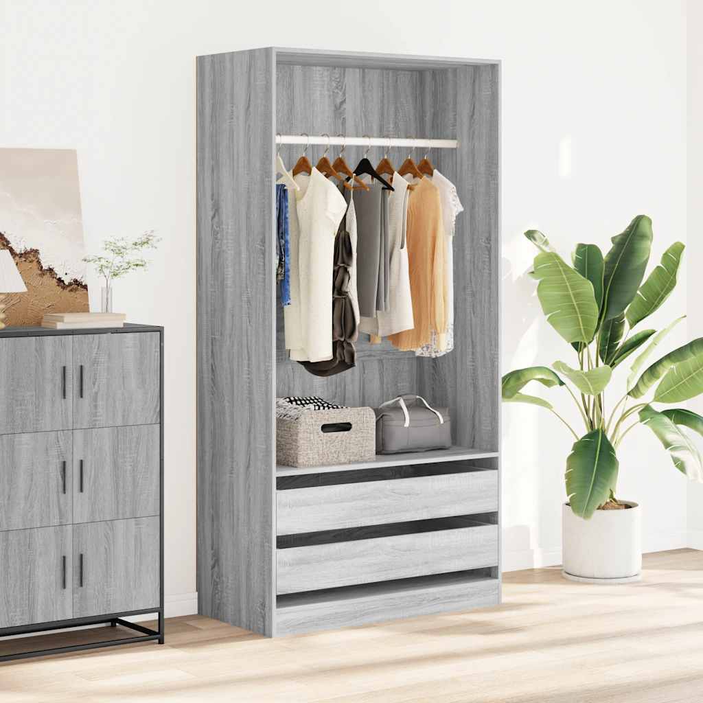vidaXL Wardrobe Grey Sonoma 100x50x200 cm Engineered Wood 1