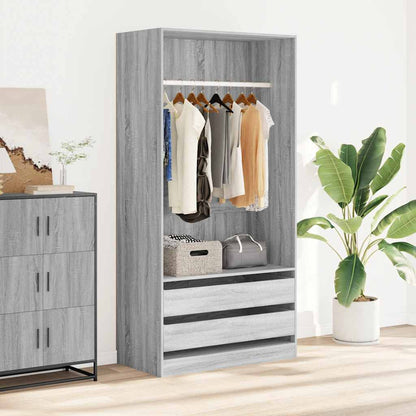vidaXL Wardrobe Grey Sonoma 100x50x200 cm Engineered Wood 1