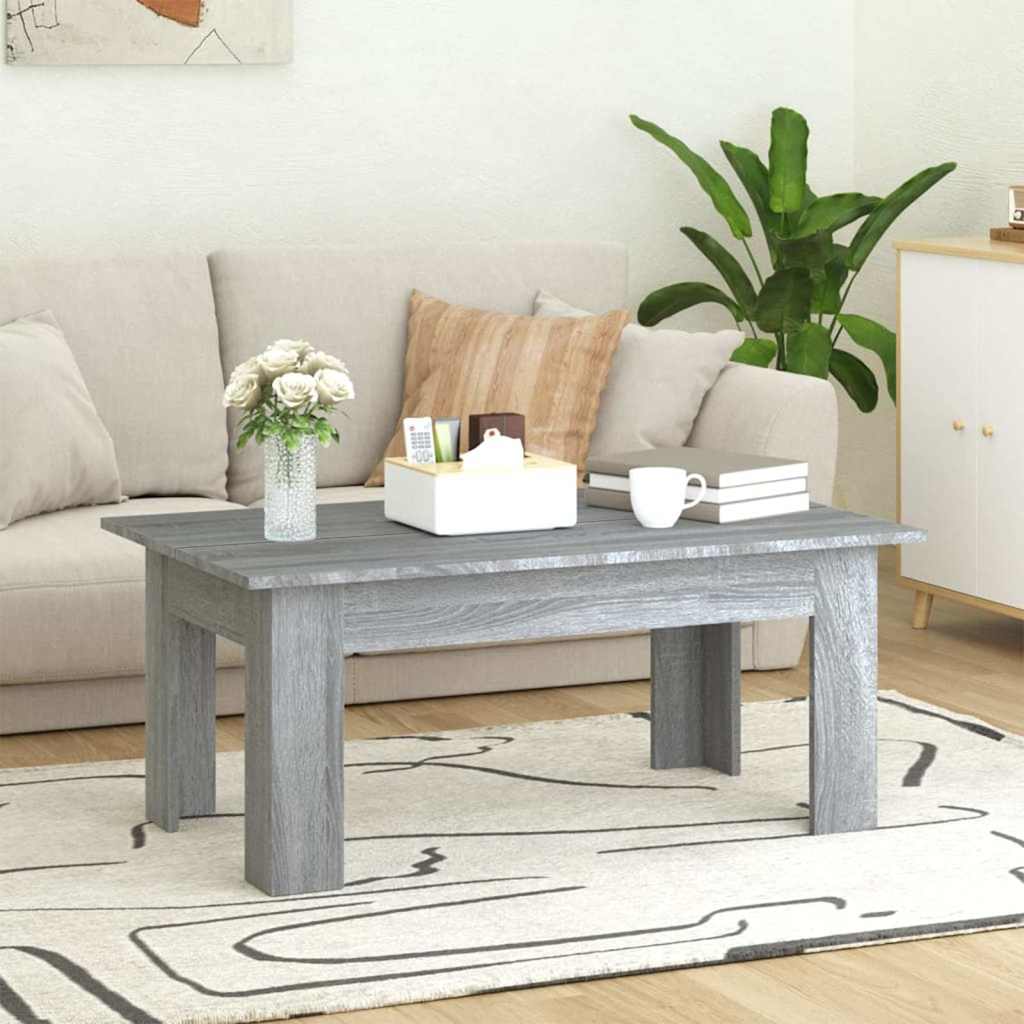 vidaXL Coffee Table Grey Sonoma 100x60x42 cm Engineered Wood 3