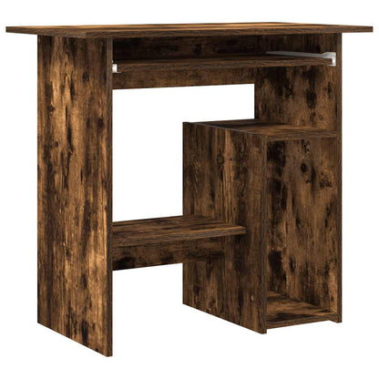 vidaXL Desk Smoked Oak 80x45x74 cm Engineered Wood 2