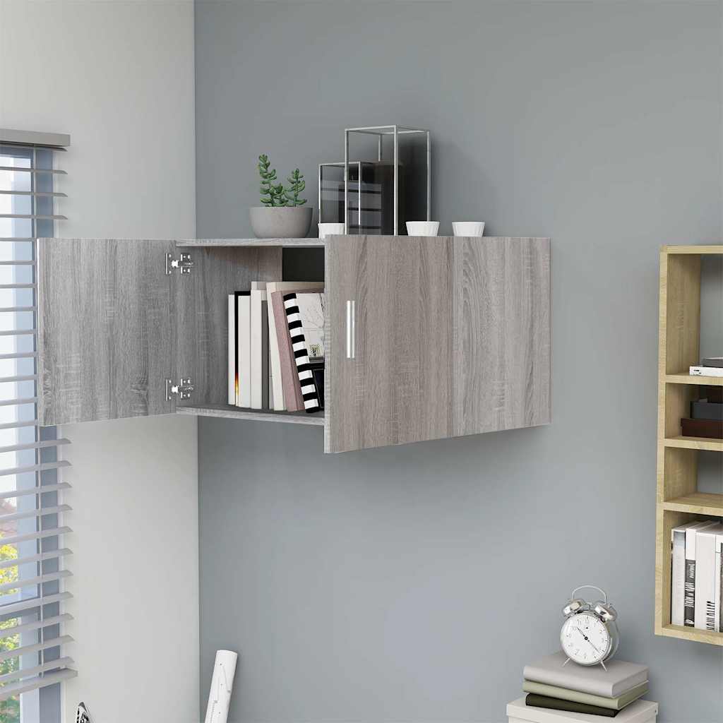 vidaXL Wall Mounted Cabinet Grey Sonoma 80x39x40 cm Engineered Wood 3