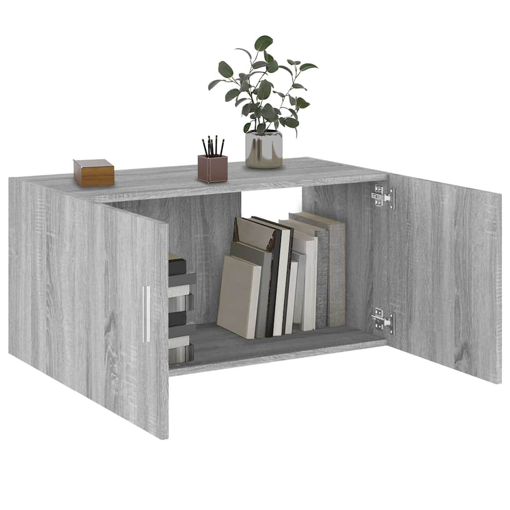 vidaXL Wall Mounted Cabinet Grey Sonoma 80x39x40 cm Engineered Wood 4