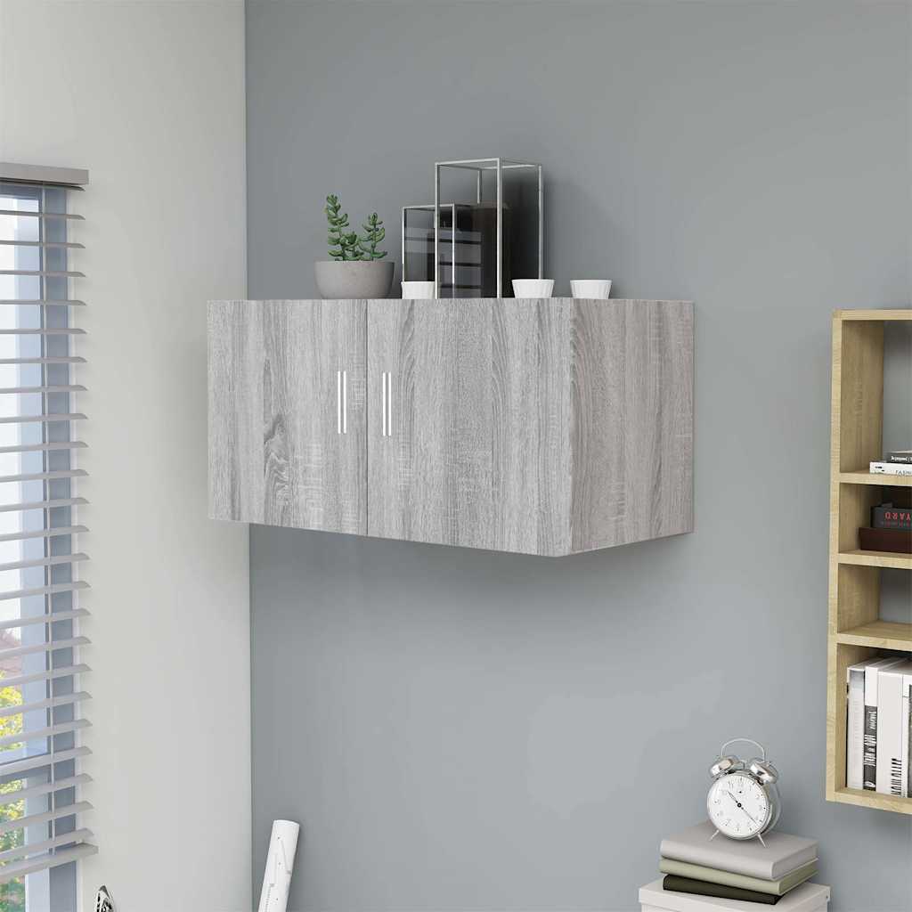 vidaXL Wall Mounted Cabinet Grey Sonoma 80x39x40 cm Engineered Wood 1