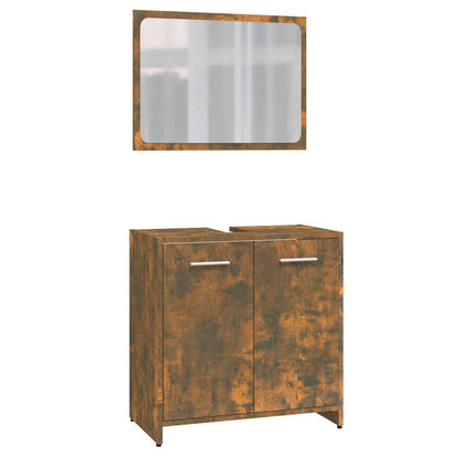 Bathroom Furniture Set Engineered Wood Smoked oak