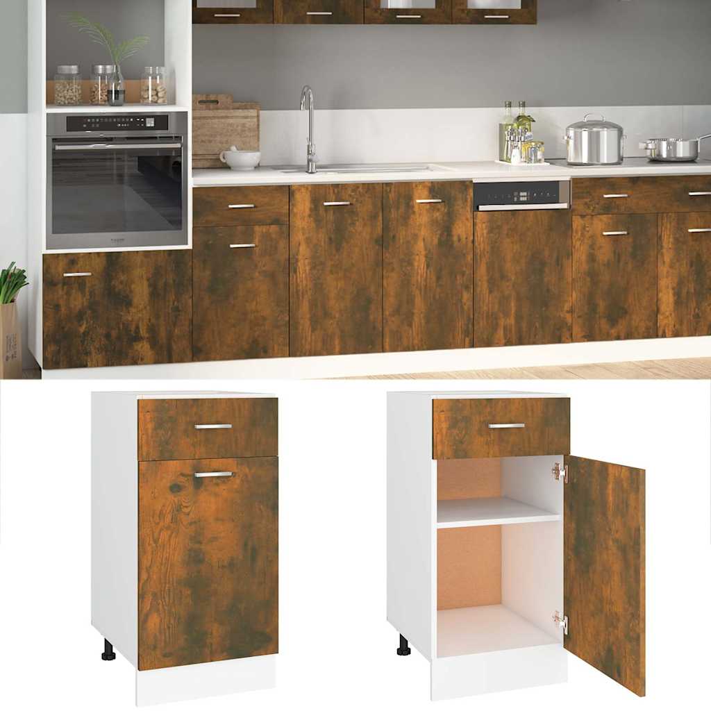 vidaXL Drawer Bottom Cabinet Lyon Smoked Oak 40x46x81.5 cm Engineered Wood 1