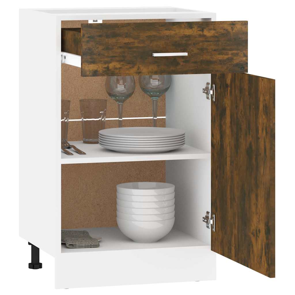 vidaXL Drawer Bottom Cabinet Lyon Smoked Oak 50x46x81.5 cm Engineered Wood 4