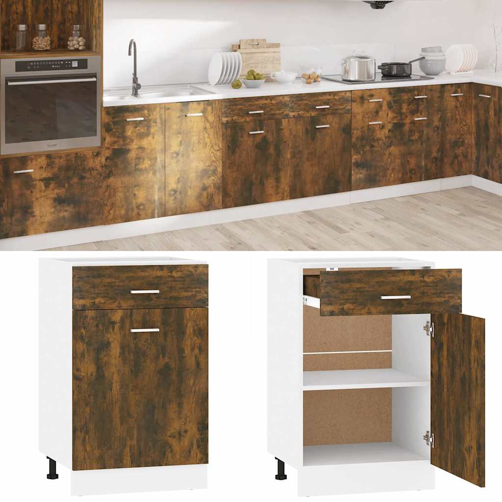 vidaXL Drawer Bottom Cabinet Lyon Smoked Oak 50x46x81.5 cm Engineered Wood 1