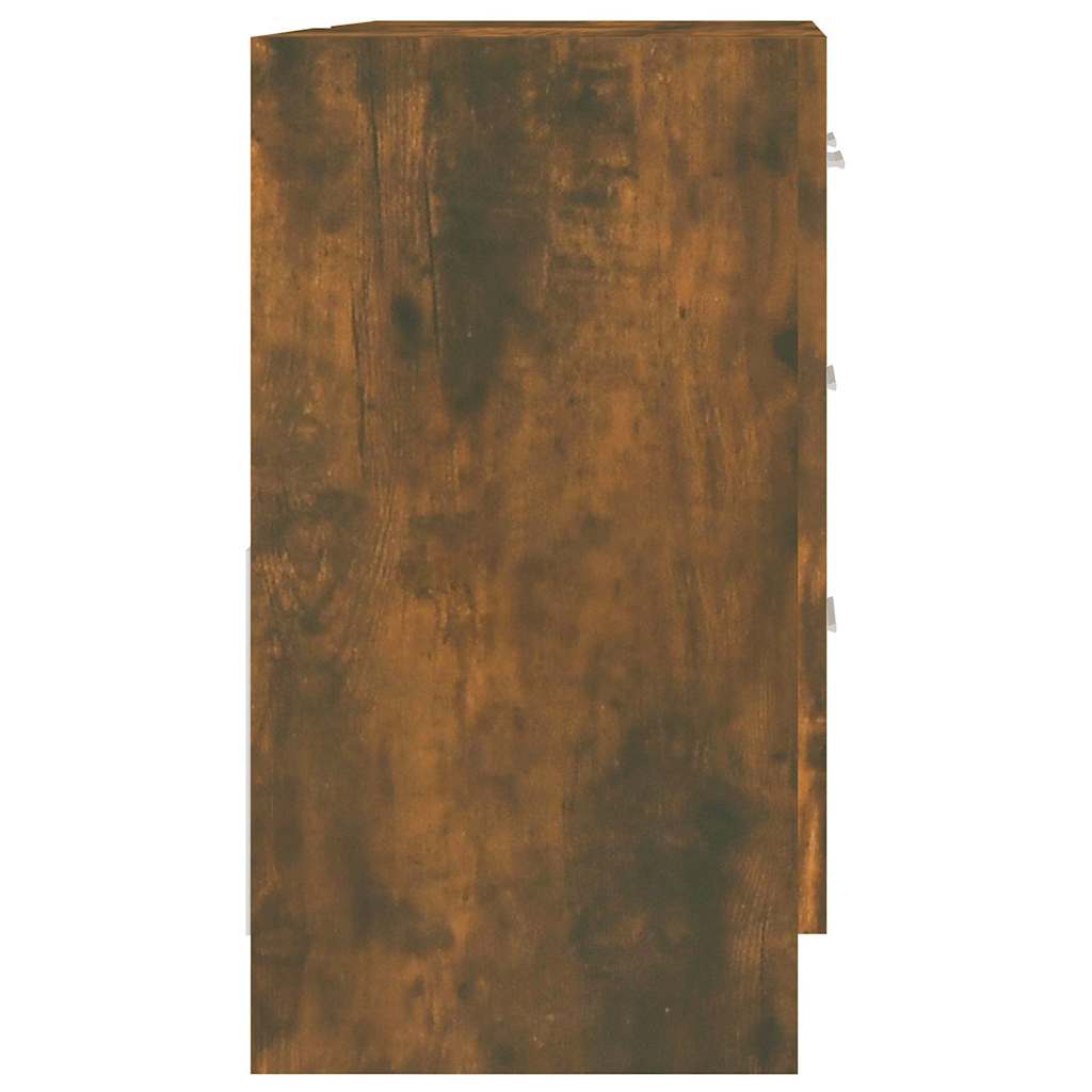 vidaXL Sink Cabinet Smoked Oak 63x30x54 cm Engineered Wood 5