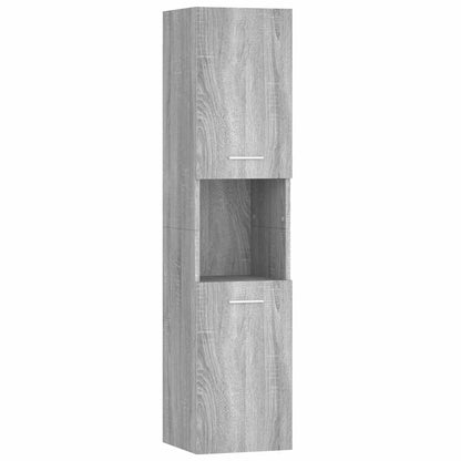 vidaXL Bathroom Cabinet Grey Sonoma 30x30x130 cm Engineered Wood 2