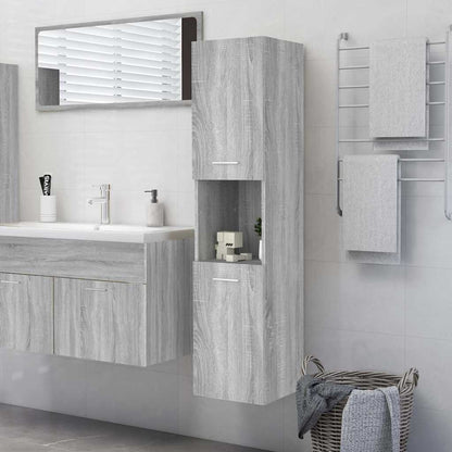 vidaXL Bathroom Cabinet Grey Sonoma 30x30x130 cm Engineered Wood 1