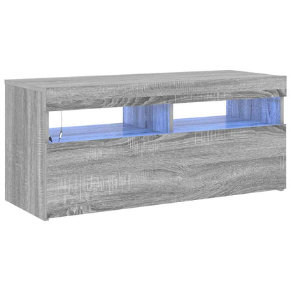 TV Cabinet with LED Lights Grey Sonoma