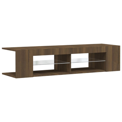 vidaXL TV Cabinet with LED Lights Brown Oak 135x39x30 cm 3