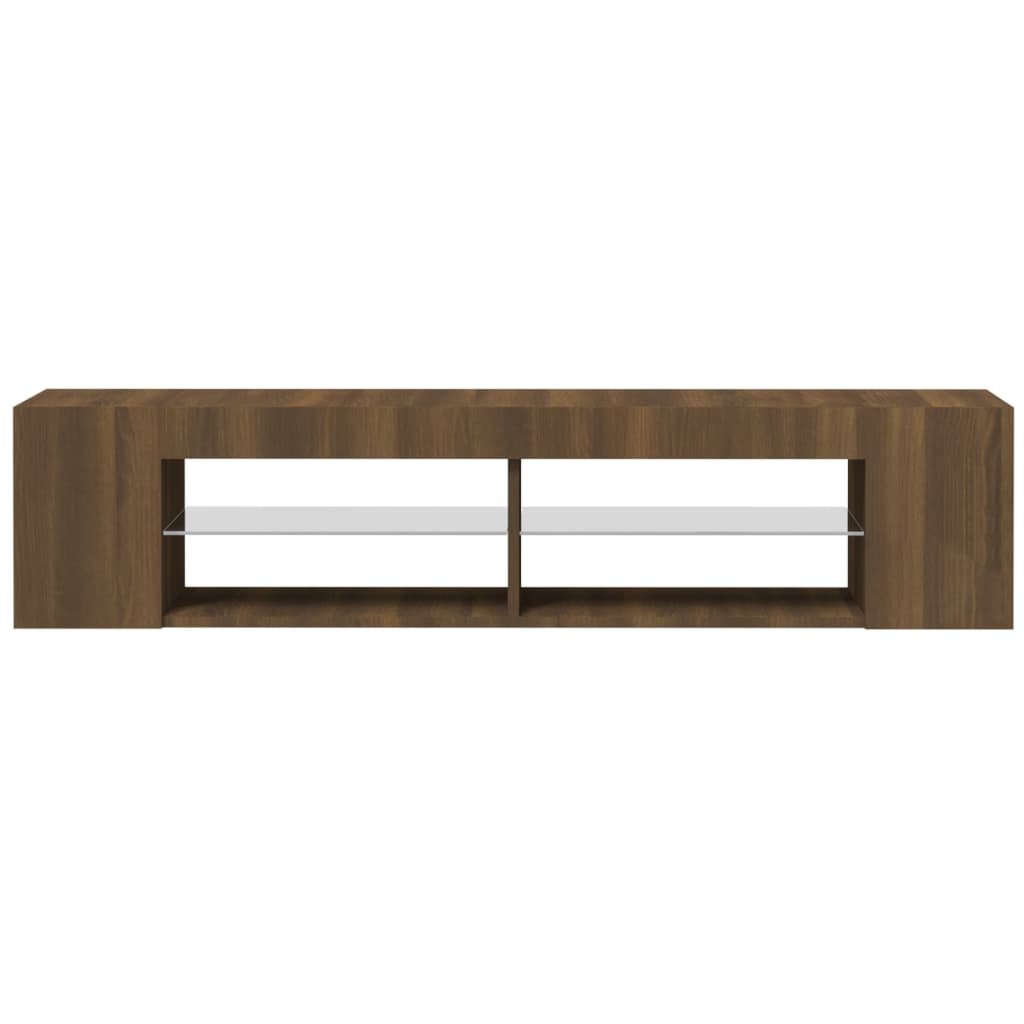 vidaXL TV Cabinet with LED Lights Brown Oak 135x39x30 cm 4
