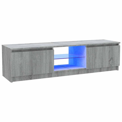 vidaXL TV Cabinet with LED Lights Grey Sonoma 120x30x36 cm 2