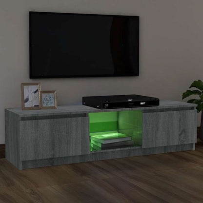 vidaXL TV Cabinet with LED Lights Grey Sonoma 120x30x36 cm 4