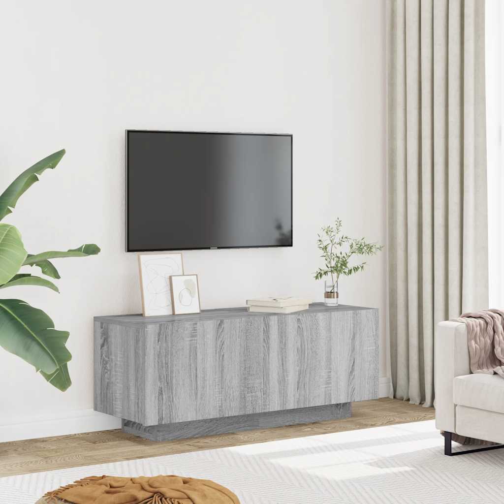vidaXL TV Cabinet Grey Sonoma 100x35x40 cm Engineered Wood 3