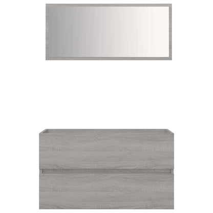 vidaXL 2 Piece Bathroom Furniture Set Grey Sonoma Engineered Wood 2