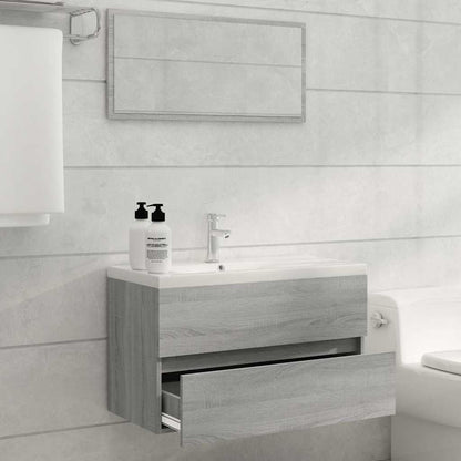 vidaXL 2 Piece Bathroom Furniture Set Grey Sonoma Engineered Wood 3
