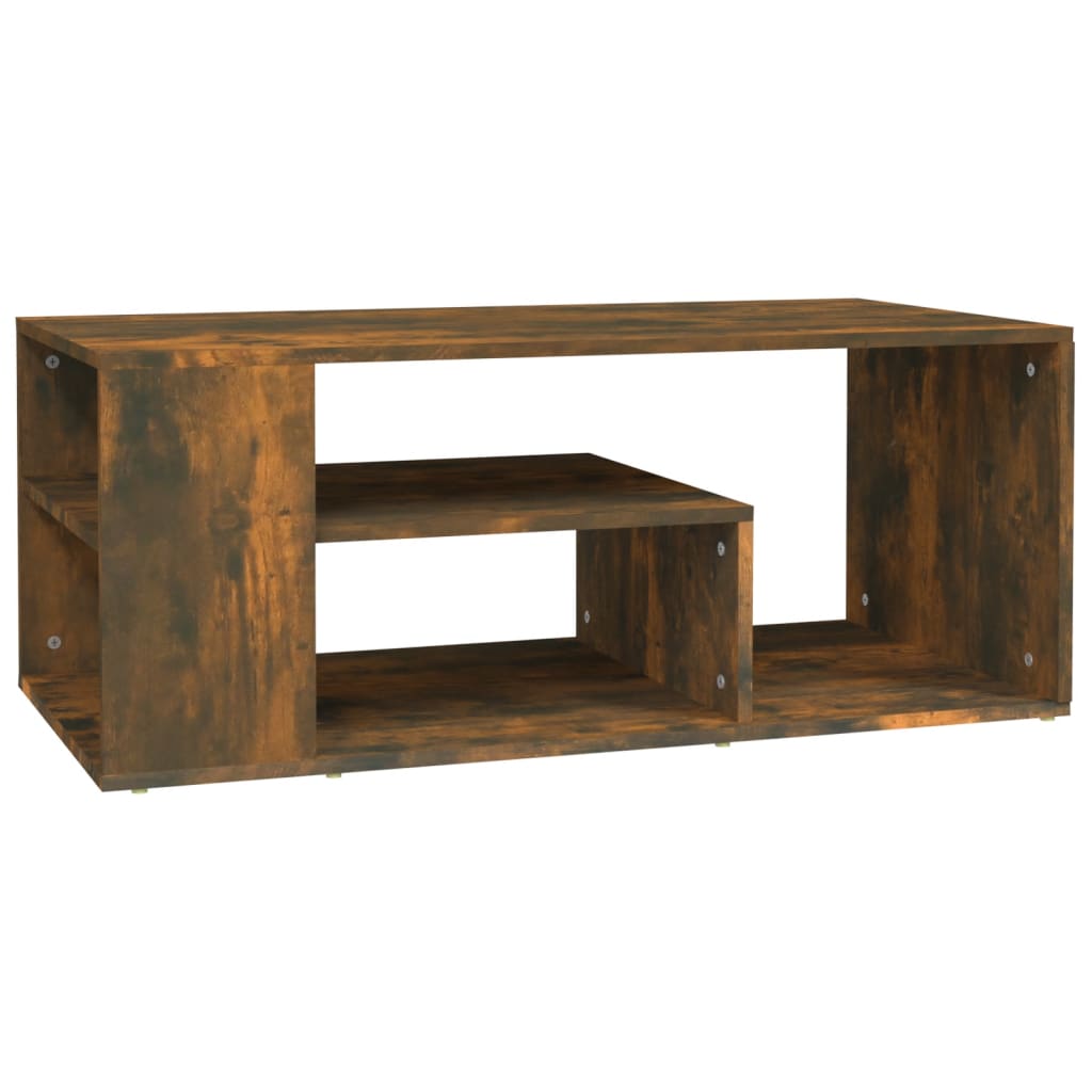 vidaXL Coffee Table Smoked Oak 100x50x40 cm Engineered Wood 2