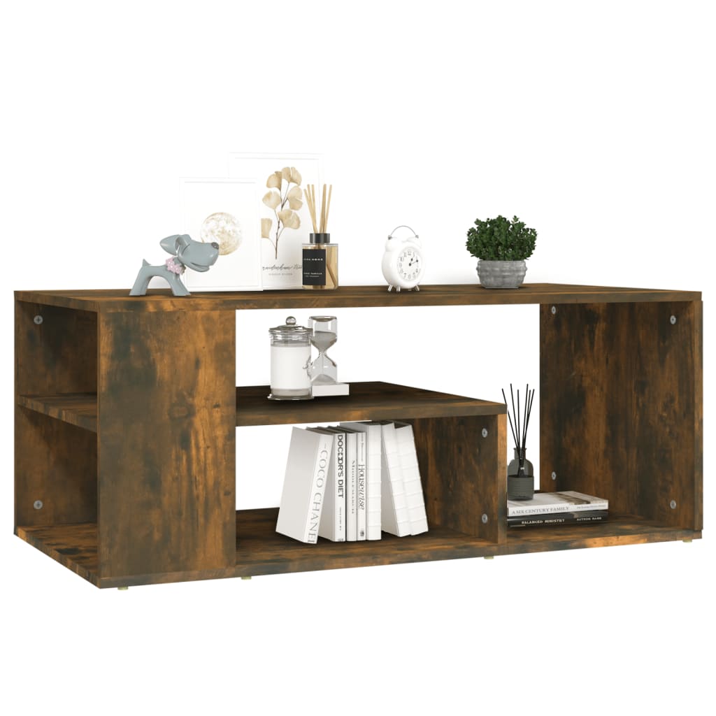 vidaXL Coffee Table Smoked Oak 100x50x40 cm Engineered Wood 5