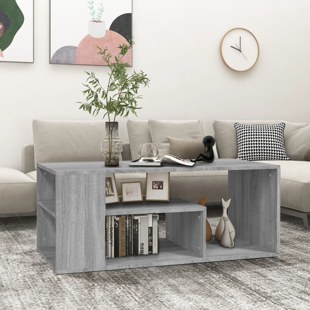 vidaXL Coffee Table Grey Sonoma 100x50x40 cm Engineered Wood 1
