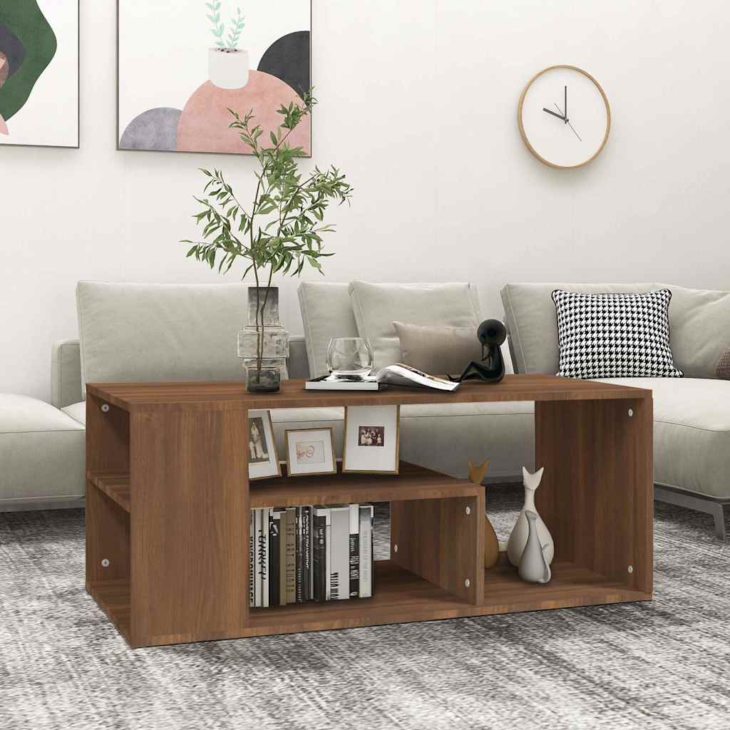 vidaXL Coffee Table Brown Oak 100x50x40 cm Engineered Wood 1