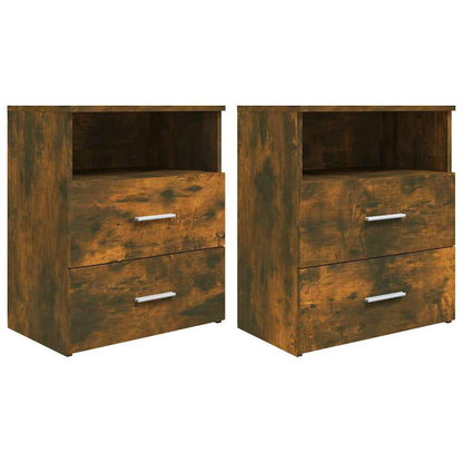 vidaXL Bed Cabinets 2 pcs Smoked Oak 50x32x60 cm 2