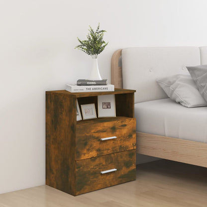 vidaXL Bed Cabinets 2 pcs Smoked Oak 50x32x60 cm 1