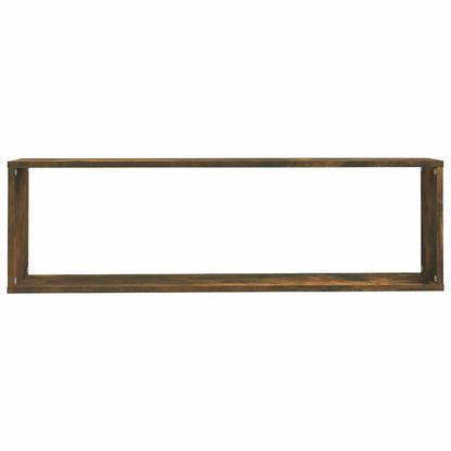 vidaXL Wall Cube Shelves 4 pcs Smoked Oak 100x15x30 cm Engineered Wood 6