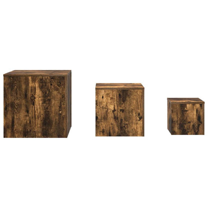 vidaXL Side Tables 3 pcs Smoked Oak Engineered Wood 4