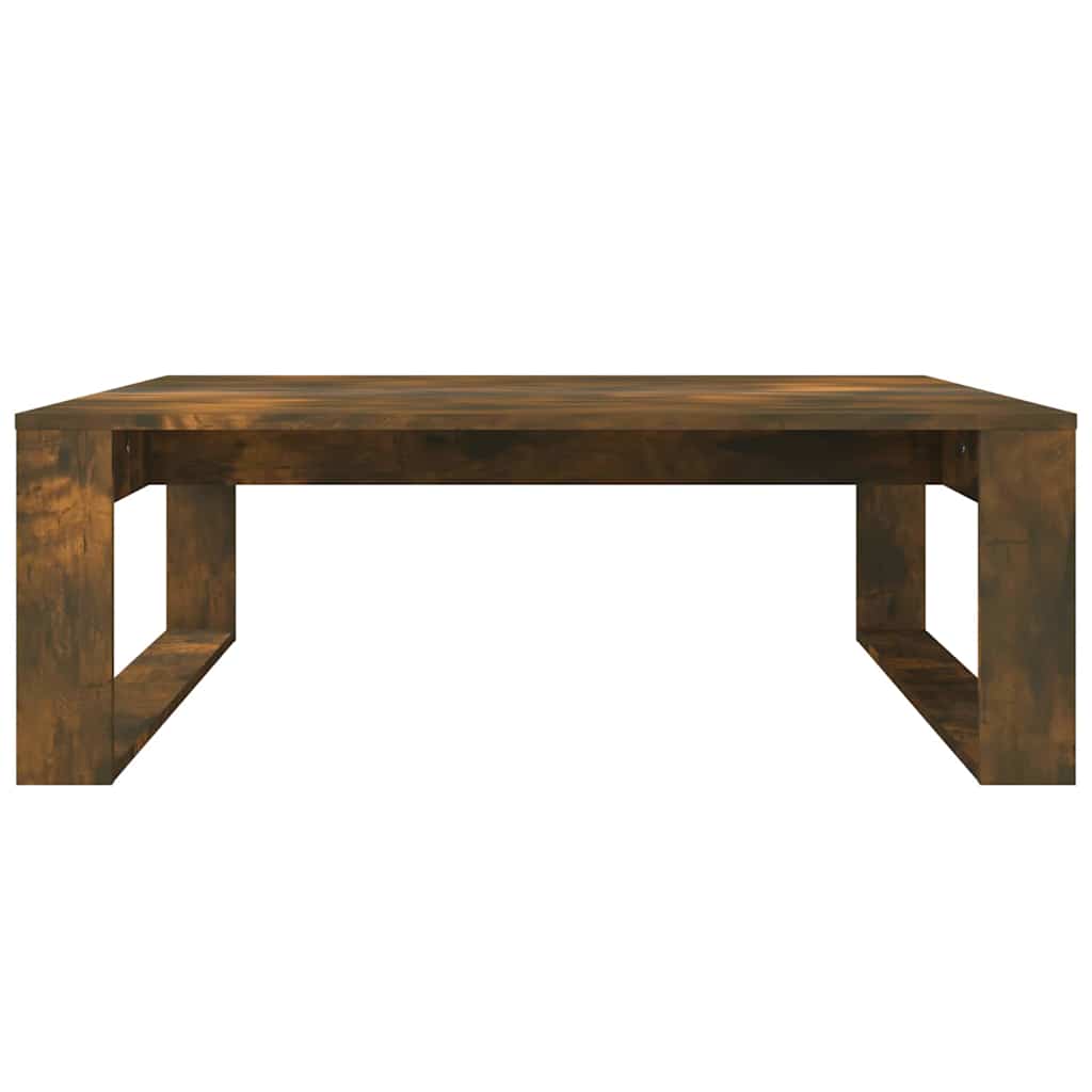 vidaXL Coffee Table Smoked Oak 100x100x35 cm Engineered Wood 4