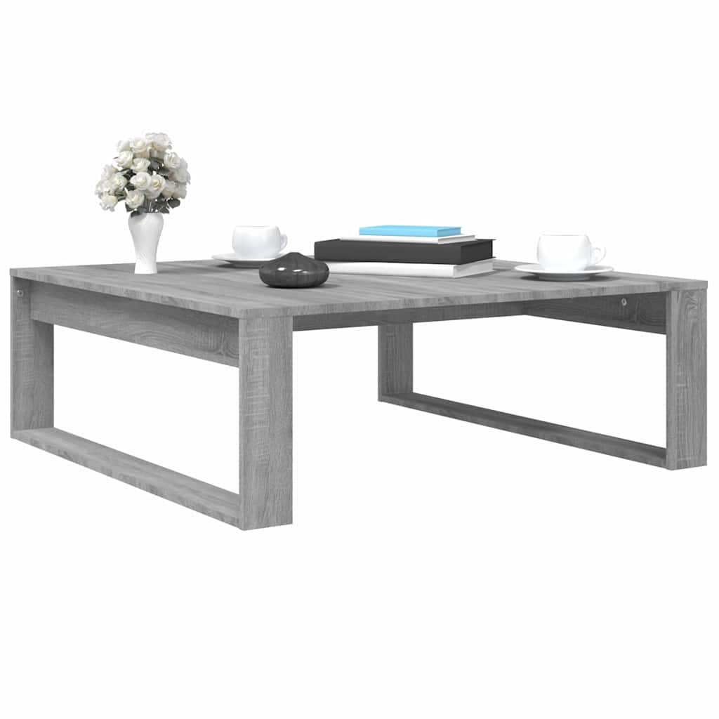 vidaXL Coffee Table Grey Sonoma 100x100x35 cm Engineered Wood 6