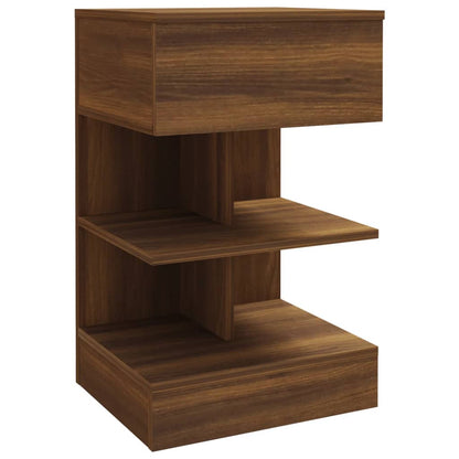 vidaXL Bedside Cabinet Brown Oak 40x35x65 cm Engineered Wood 2