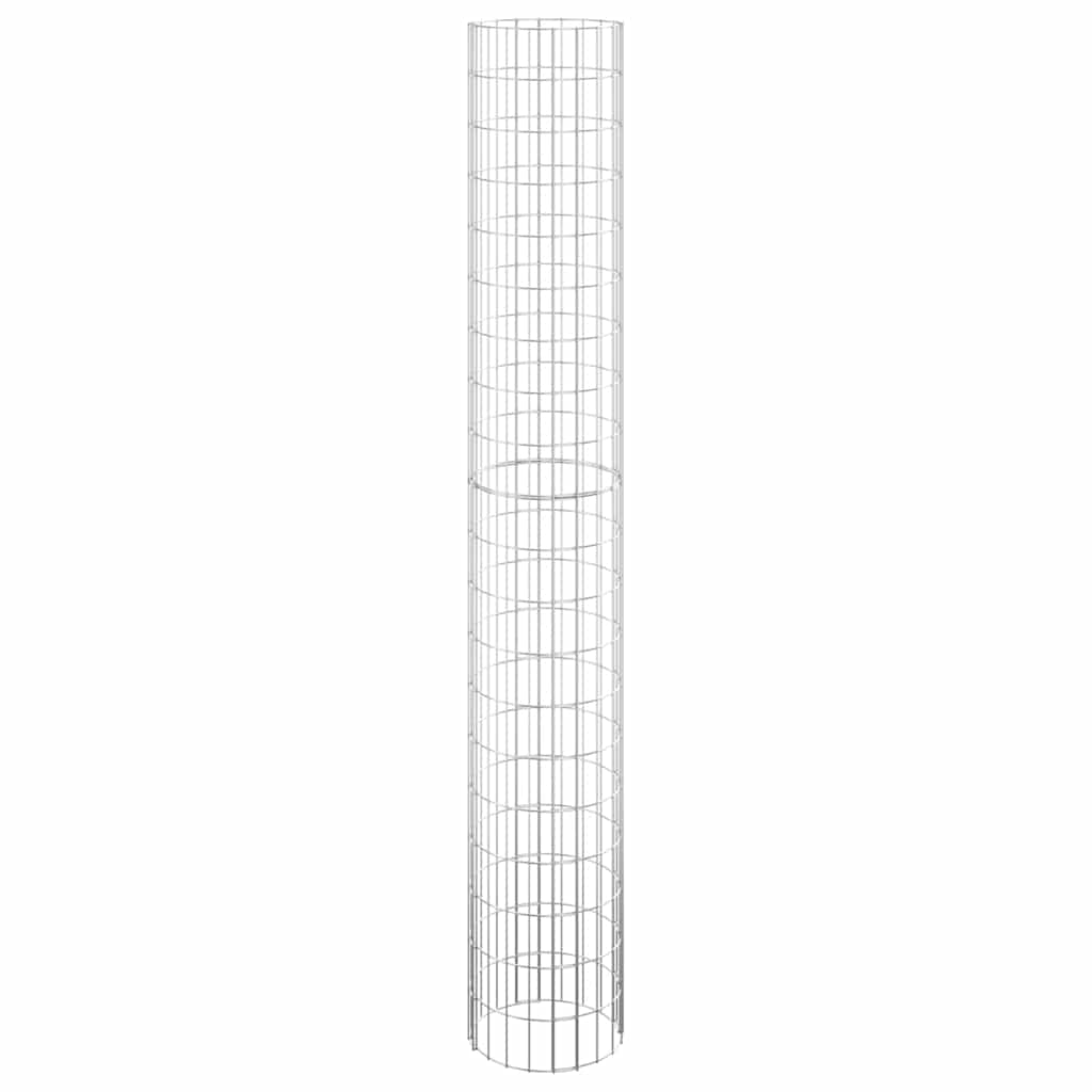 vidaXL Circular Gabion Pole Galvanised Steel Ø30x200 cm 2