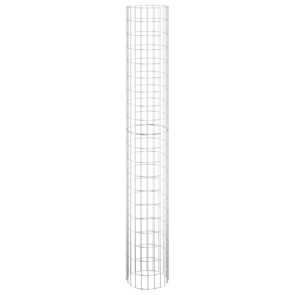 vidaXL Circular Gabion Pole Galvanised Steel Ø30x200 cm 3