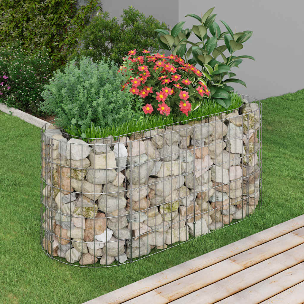 vidaXL Gabion Raised Bed | Silver | Galvanised iron | 120x50x50 cm 1