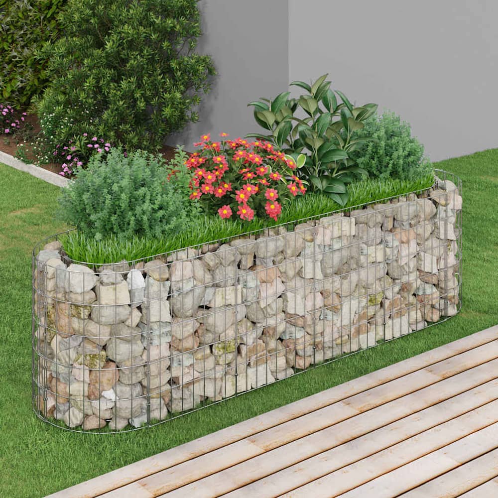 Gabion Raised Bed Galvanised Iron Depth 50 cm 190 cm 50 cm